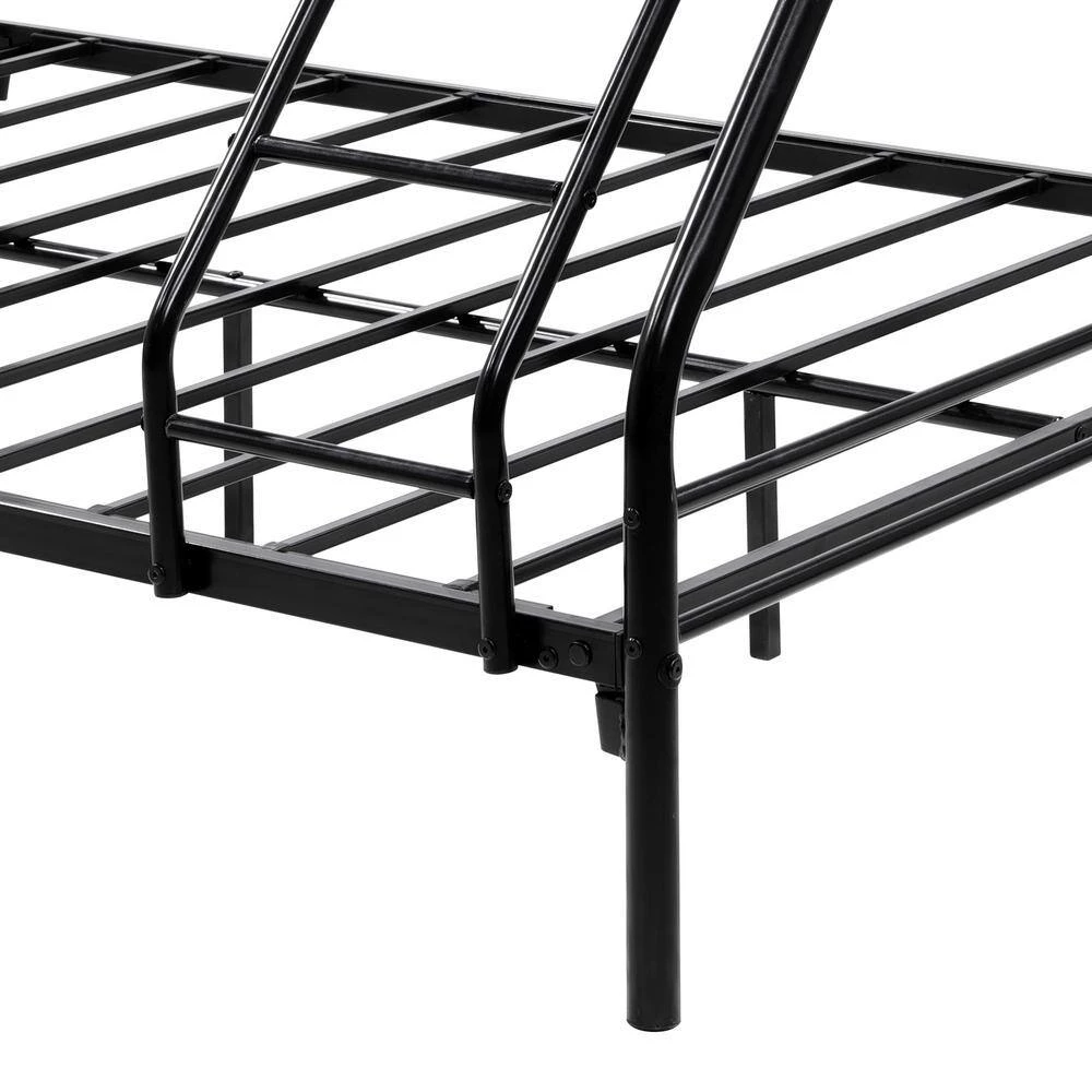 Sturdy Black Twin Full Metal Bunk Bed Platform Bed with Enhanced Upper-Level Guardrail by sumyeg 9 Sturdy Black Twin Full Metal Bunk Bed Platform Bed with Enhanced Upper-Level Guardrail by sumyeg - Image 7