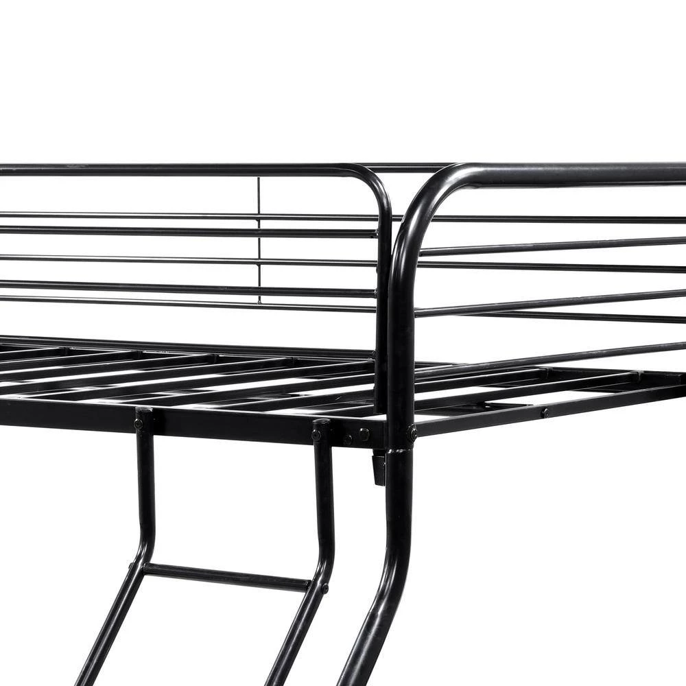 Sturdy Black Twin Full Metal Bunk Bed Platform Bed with Enhanced Upper-Level Guardrail by sumyeg 7 Sturdy Black Twin Full Metal Bunk Bed Platform Bed with Enhanced Upper-Level Guardrail by sumyeg - Image 5