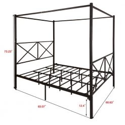 Contemporary Black Queen Metal Bed Frame Platform Bed Frame with x Shaped Frame by sumyeg 12 Contemporary Black Queen Metal Bed Frame Platform Bed Frame with x Shaped Frame by sumyeg -Cheap sumyeg Store black sumyeg platform beds sy 0157w 1f 1000