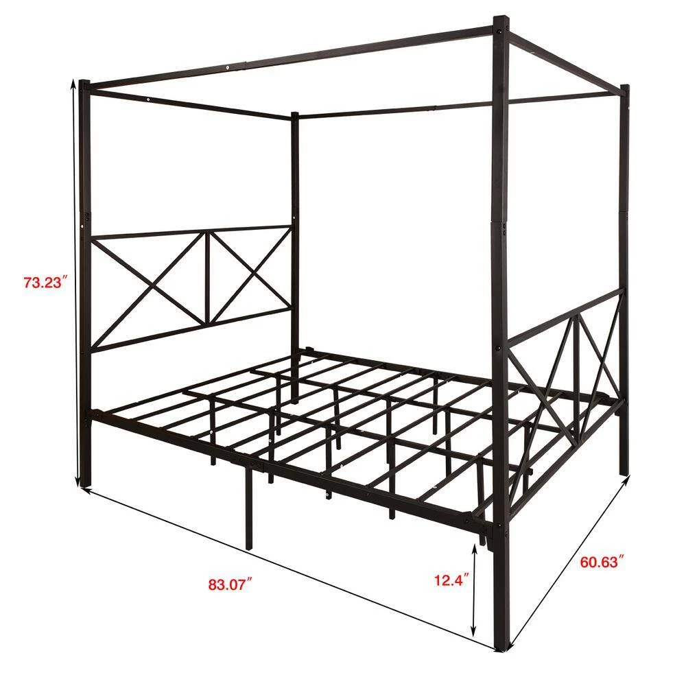 Contemporary Black Queen Metal Bed Frame Platform Bed Frame with x Shaped Frame by sumyeg 7 Contemporary Black Queen Metal Bed Frame Platform Bed Frame with x Shaped Frame by sumyeg - Image 5