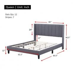 Black Wood Frame Bed Frame Queen Platform Bed with Wingback Headboard and Slats by sumyeg 14 Black Wood Frame Bed Frame Queen Platform Bed with Wingback Headboard and Slats by sumyeg -Cheap sumyeg Store black sumyeg platform beds sy 23jtfw 1 44 1000