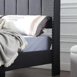 Black Wood Frame Bed Frame Queen Platform Bed with Wingback Headboard and Slats by sumyeg 12 Black Wood Frame Bed Frame Queen Platform Bed with Wingback Headboard and Slats by sumyeg -Cheap sumyeg Store black sumyeg platform beds sy 23jtfw 1 4f 1000