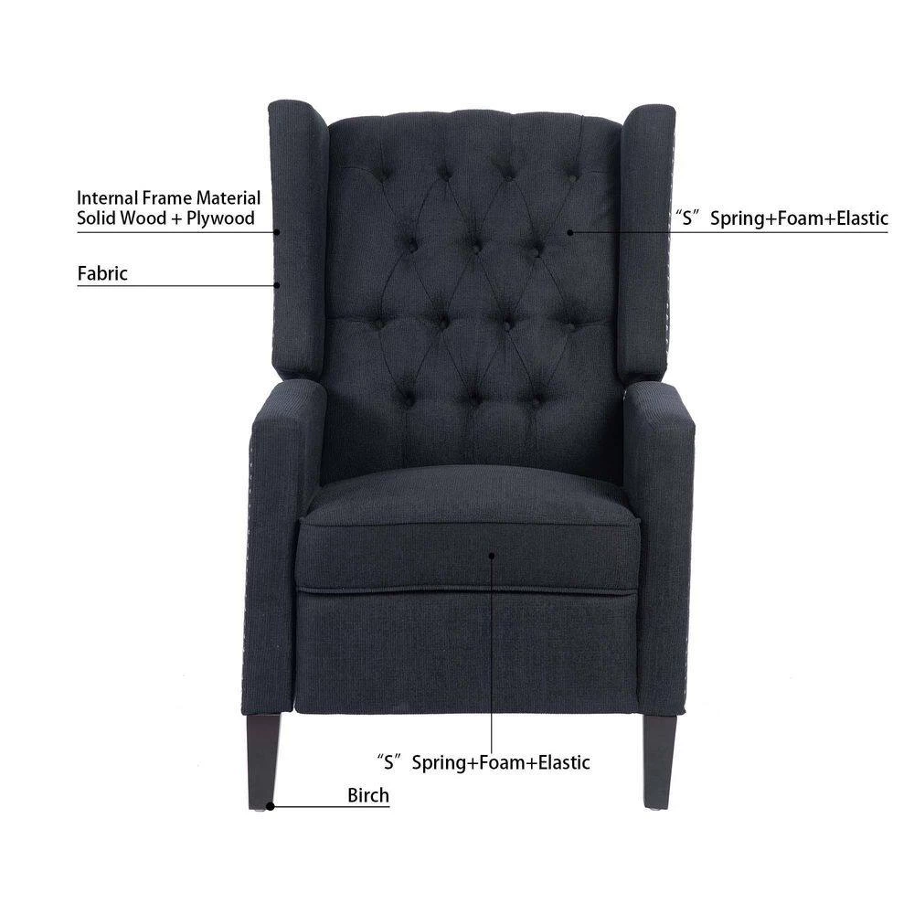 Ergonomic Black Fabric Arm Pushing Recliner Chair Curved Back Recliner by sumyeg 7 Ergonomic Black Fabric Arm Pushing Recliner Chair Curved Back Recliner by sumyeg - Image 5