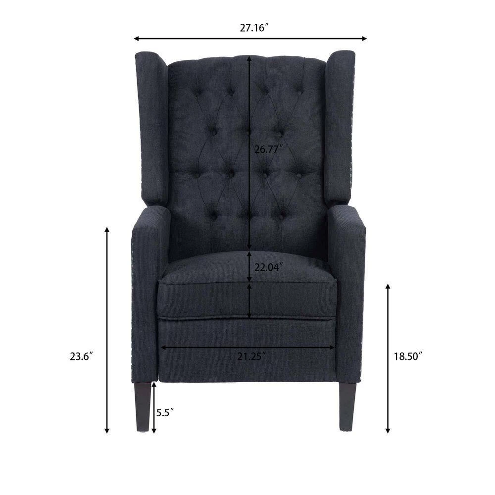 Ergonomic Black Fabric Arm Pushing Recliner Chair Curved Back Recliner by sumyeg 5 Ergonomic Black Fabric Arm Pushing Recliner Chair Curved Back Recliner by sumyeg - Image 3