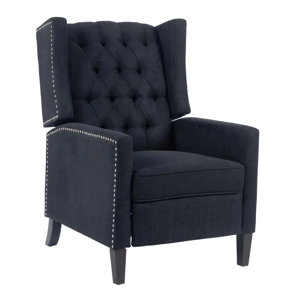 Ergonomic Black Fabric Arm Pushing Recliner Chair Curved Back Recliner by sumyeg 3 Ergonomic Black Fabric Arm Pushing Recliner Chair Curved Back Recliner by sumyeg