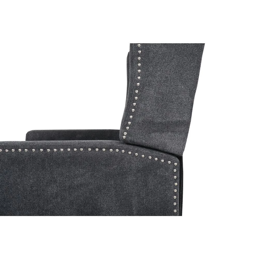 Ergonomic Black Fabric Arm Pushing Recliner Chair Curved Back Recliner by sumyeg 8 Ergonomic Black Fabric Arm Pushing Recliner Chair Curved Back Recliner by sumyeg - Image 6