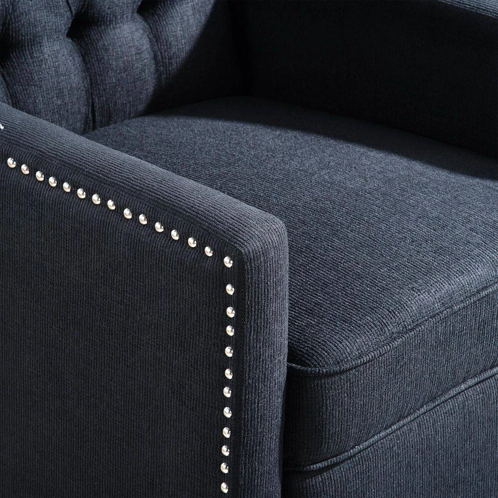 Ergonomic Black Fabric Arm Pushing Recliner Chair Curved Back Recliner by sumyeg 15 Ergonomic Black Fabric Arm Pushing Recliner Chair Curved Back Recliner by sumyeg - Image 13