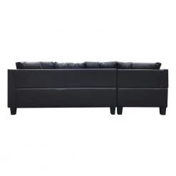 79.6 in. Width 3-Piece Leather Left Facing Loveseat Sectional Sofa in Black With Throw Pillows And Ottoman by sumyeg 11 79.6 in. Width 3-Piece Leather Left Facing Loveseat Sectional Sofa in Black With Throw Pillows And Ottoman by sumyeg -Cheap sumyeg Store black sumyeg sectional sofas sy w03029 c3 1000