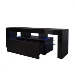 51 in. Black TV Stand Entertainment Center TV Console Cabinet with LED Lights Fits TV's up to 55 in. by sumyeg