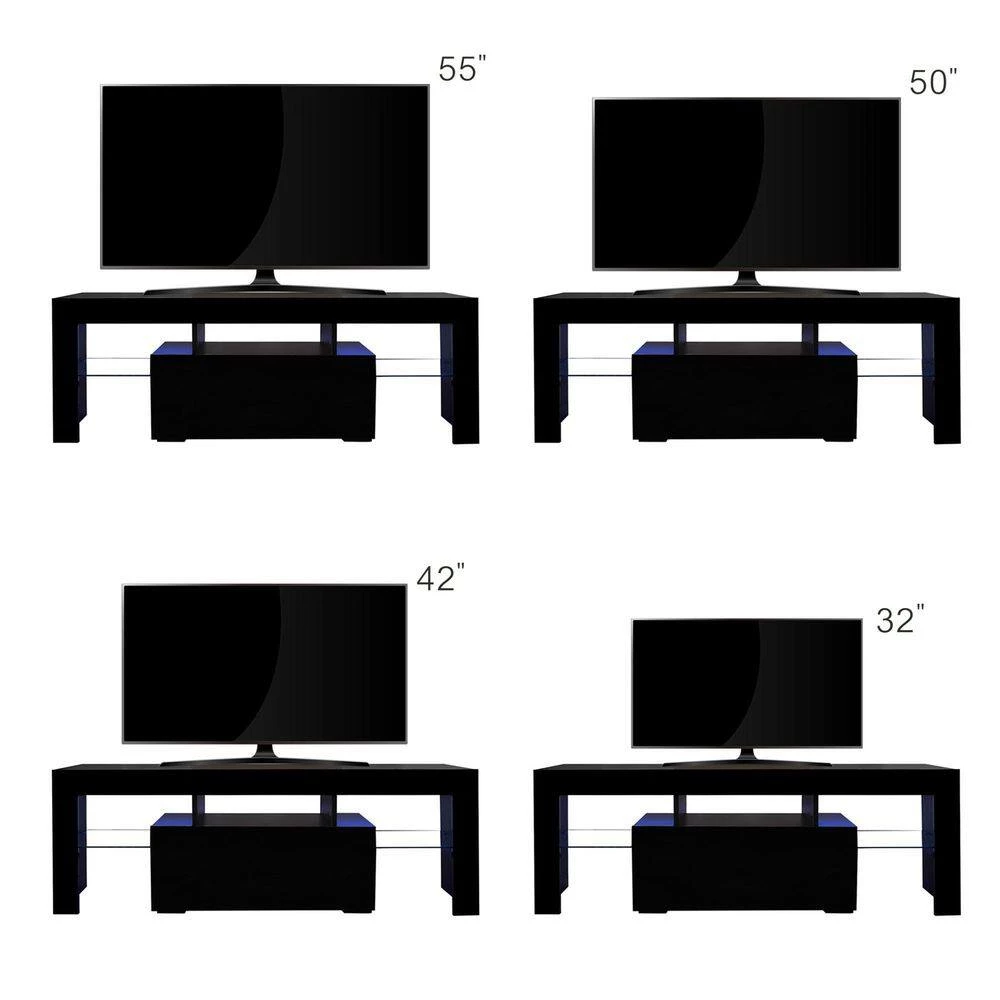 51 in. Black TV Stand Entertainment Center TV Console Cabinet with LED Lights Fits TV's up to 55 in. by sumyeg 9 51 in. Black TV Stand Entertainment Center TV Console Cabinet with LED Lights Fits TV's up to 55 in. by sumyeg - Image 7