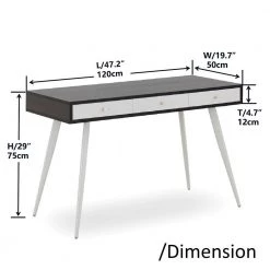 Modern 19.7 in. Black Oak 3-Drawer Writing Desk Computer Desk with Oak Grain by sumyeg 14 Modern 19.7 in. Black Oak 3-Drawer Writing Desk Computer Desk with Oak Grain by sumyeg -Cheap sumyeg Store black sumyeg writing desks sy 30jtfw 1f 1000