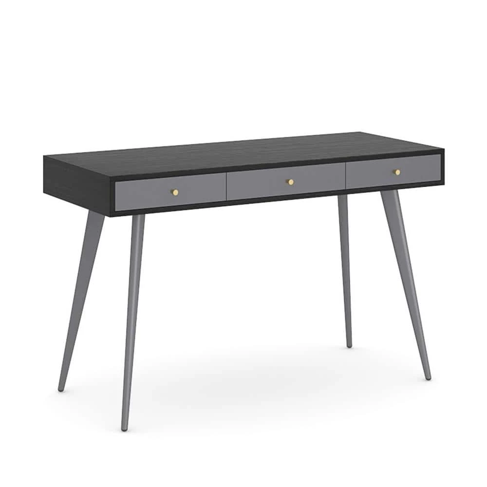 Modern 19.7 in. Black Oak 3-Drawer Writing Desk Computer Desk with Oak Grain by sumyeg 3 Modern 19.7 in. Black Oak 3-Drawer Writing Desk Computer Desk with Oak Grain by sumyeg