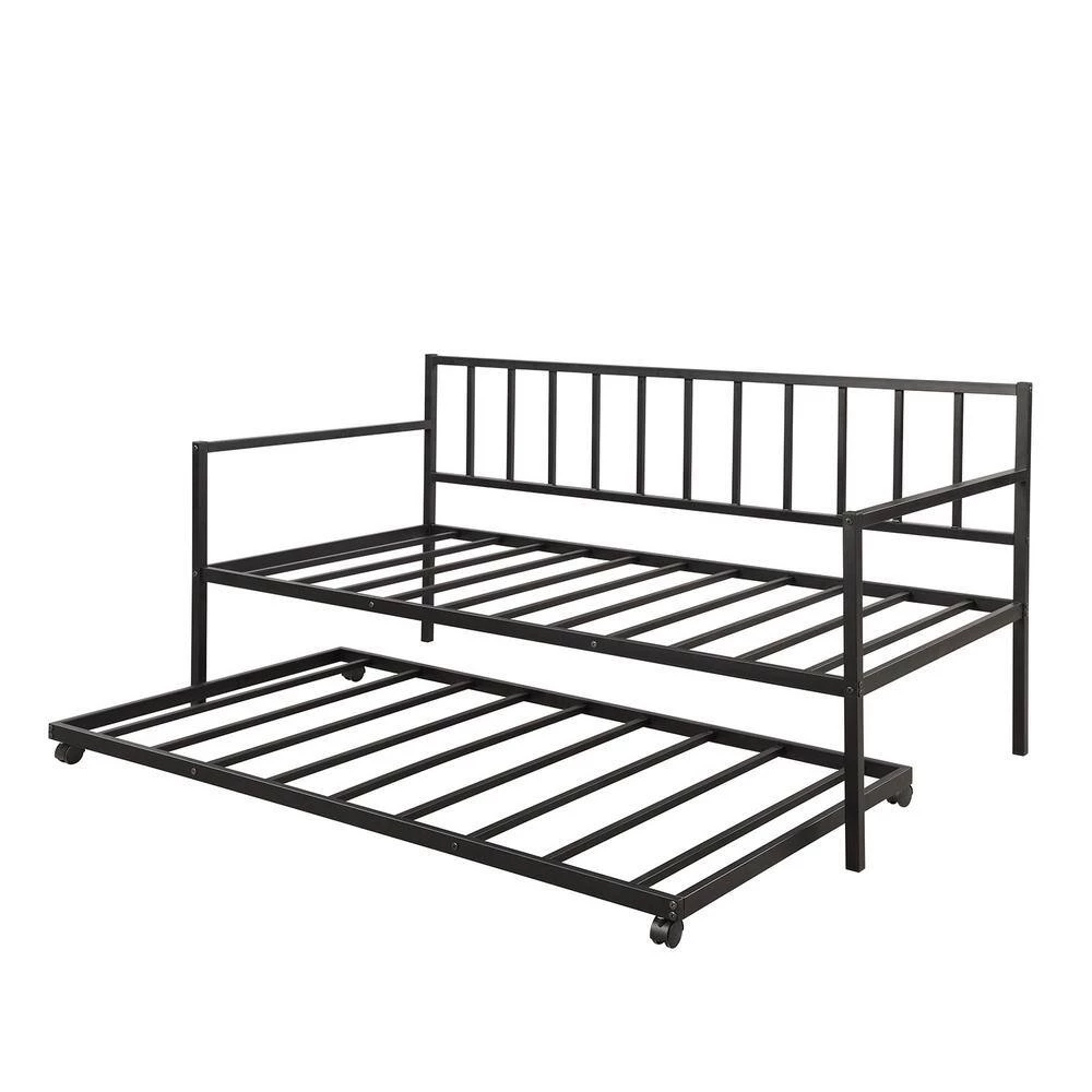 Twin Metal Lounge Daybed Frame with Trundle for Living Room Guest Room by Polibi 10 Twin Metal Lounge Daybed Frame with Trundle for Living Room Guest Room by Polibi - Image 8