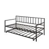 Twin Metal Lounge Daybed Frame with Trundle for Living Room Guest Room by Polibi 1 Twin Metal Lounge Daybed Frame with Trundle for Living Room Guest Room by Polibi -Cheap sumyeg Store black u polibi daybeds rs mtstd u 64 1000