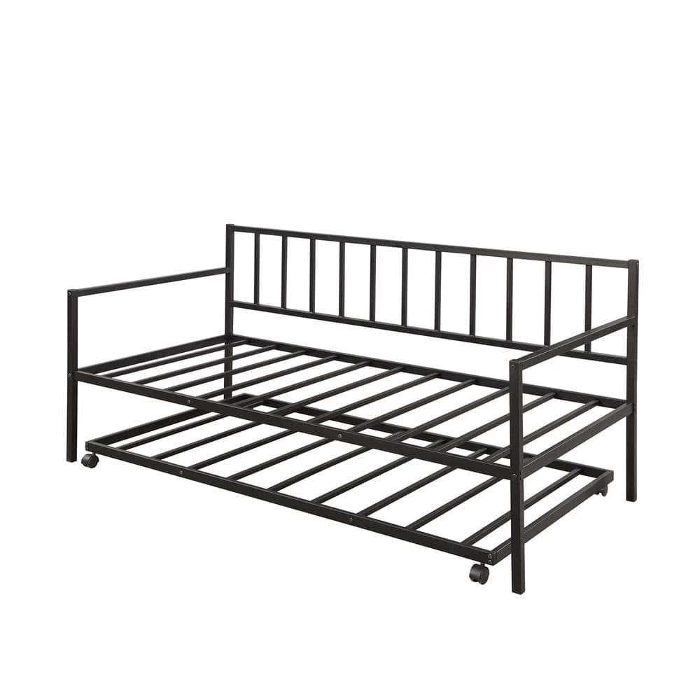 Twin Metal Lounge Daybed Frame with Trundle for Living Room Guest Room by Polibi 3 Twin Metal Lounge Daybed Frame with Trundle for Living Room Guest Room by Polibi