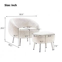 Blue Modern Comfy Leisure Altay Velvet Armchair with Ottoman by Polibi 15 Blue Modern Comfy Leisure Altay Velvet Armchair with Ottoman by Polibi -Cheap sumyeg Store blue polibi accent chairs rs mclaa bu 40 1000