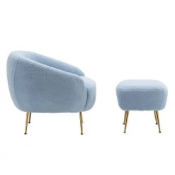 Blue Modern Comfy Leisure Altay Velvet Armchair with Ottoman by Polibi 18 Blue Modern Comfy Leisure Altay Velvet Armchair with Ottoman by Polibi -Cheap sumyeg Store blue polibi accent chairs rs mclaa bu c3 1000