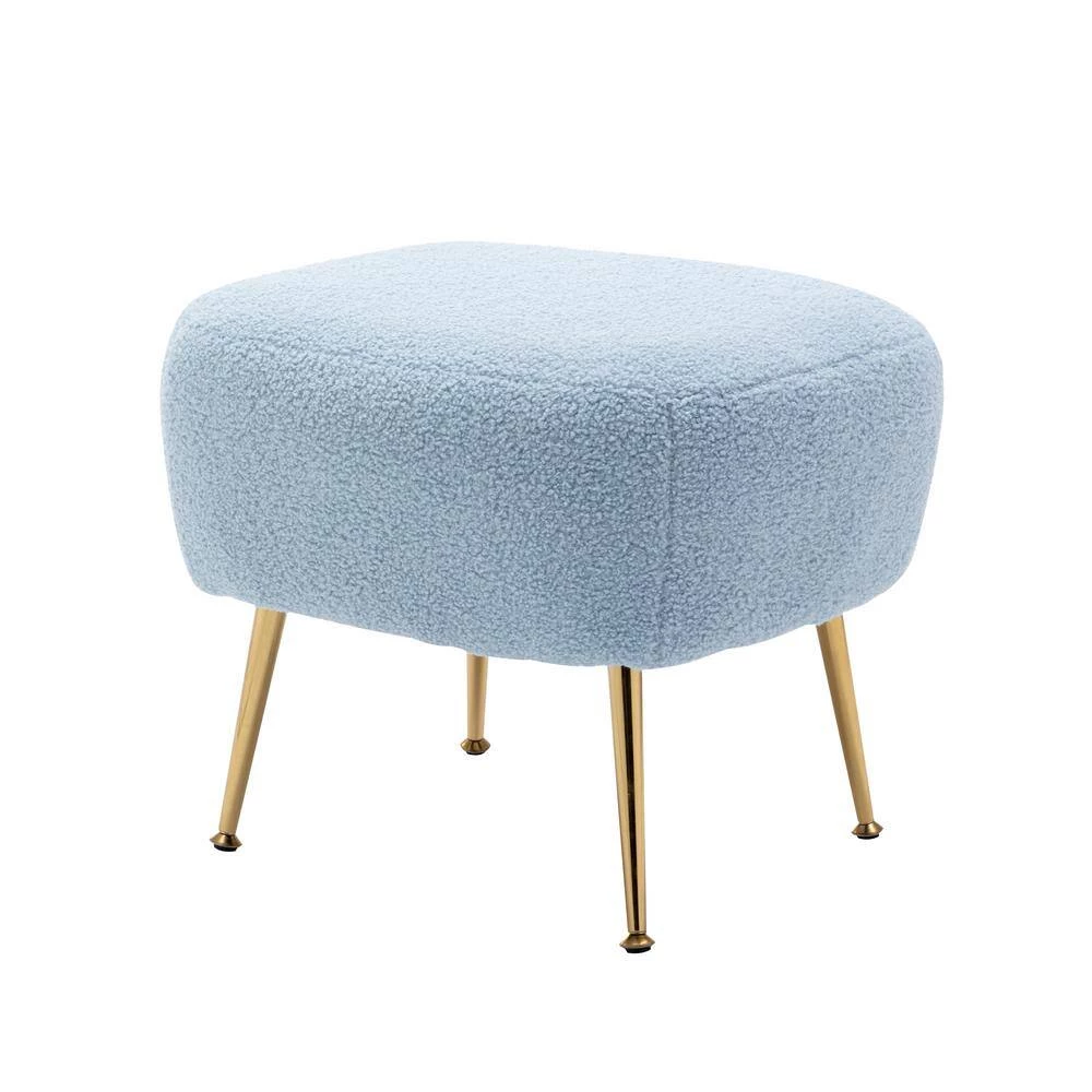 Blue Modern Comfy Leisure Altay Velvet Armchair with Ottoman by Polibi 12 Blue Modern Comfy Leisure Altay Velvet Armchair with Ottoman by Polibi - Image 10
