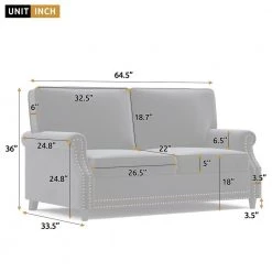 64.50 in. Modern Blue Velvet Rolled Arm 2 Seat Loveseats with Nailhead Decoration by Polibi 14 64.50 in. Modern Blue Velvet Rolled Arm 2 Seat Loveseats with Nailhead Decoration by Polibi -Cheap sumyeg Store blue polibi loveseats rs 645mvl bu 40 1000