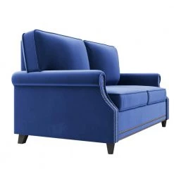 64.50 in. Modern Blue Velvet Rolled Arm 2 Seat Loveseats with Nailhead Decoration by Polibi 19 64.50 in. Modern Blue Velvet Rolled Arm 2 Seat Loveseats with Nailhead Decoration by Polibi -Cheap sumyeg Store blue polibi loveseats rs 645mvl bu 44 1000