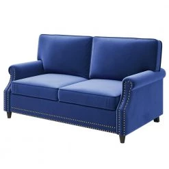 64.50 in. Modern Blue Velvet Rolled Arm 2 Seat Loveseats with Nailhead Decoration by Polibi 17 64.50 in. Modern Blue Velvet Rolled Arm 2 Seat Loveseats with Nailhead Decoration by Polibi -Cheap sumyeg Store blue polibi loveseats rs 645mvl bu 4f 1000