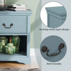 Nifty Blue 1-Drawer Solid Wood Nightstand with Free Storage Space (16.4 in. D x 23.7 in. W x 25.9 in. H) by Polibi 18 Nifty Blue 1-Drawer Solid Wood Nightstand with Free Storage Space (16.4 in. D x 23.7 in. W x 25.9 in. H) by Polibi -Cheap sumyeg Store blue polibi nightstands rs nwdsw bl 1f 1000