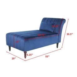Blue Velvet Fabric Armless Chaise Lounge With Pillow For Living Room Bed Room by sumyeg 17 Blue Velvet Fabric Armless Chaise Lounge With Pillow For Living Room Bed Room by sumyeg -Cheap sumyeg Store blue sumyeg chaise lounges sy 6w51 1f 1000