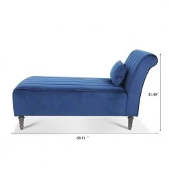 Blue Velvet Fabric Armless Chaise Lounge With Pillow For Living Room Bed Room by sumyeg 20 Blue Velvet Fabric Armless Chaise Lounge With Pillow For Living Room Bed Room by sumyeg -Cheap sumyeg Store blue sumyeg chaise lounges sy 6w51 76 1000