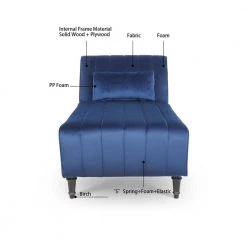 Blue Velvet Fabric Armless Chaise Lounge With Pillow For Living Room Bed Room by sumyeg 19 Blue Velvet Fabric Armless Chaise Lounge With Pillow For Living Room Bed Room by sumyeg -Cheap sumyeg Store blue sumyeg chaise lounges sy 6w51 fa 1000