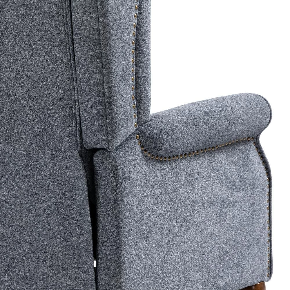 Blue Ergonomic Fabric Recliner Push Back Reclining Chair with Adjustable Footrest by sumyeg 6 Blue Ergonomic Fabric Recliner Push Back Reclining Chair with Adjustable Footrest by sumyeg - Image 5