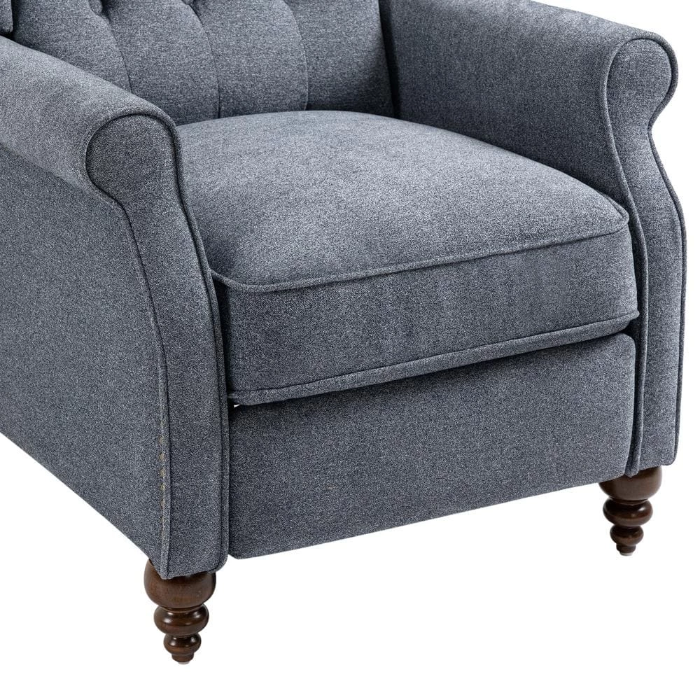 Blue Ergonomic Fabric Recliner Push Back Reclining Chair with Adjustable Footrest by sumyeg 7 Blue Ergonomic Fabric Recliner Push Back Reclining Chair with Adjustable Footrest by sumyeg - Image 6