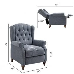 Blue Ergonomic Fabric Recliner Push Back Reclining Chair with Adjustable Footrest by sumyeg 15 Blue Ergonomic Fabric Recliner Push Back Reclining Chair with Adjustable Footrest by sumyeg -Cheap sumyeg Store blue sumyeg recliners sybl 10qn fa 1000