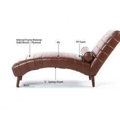 Luxury Bronze PU Armless Chaise Lounge For Bedroom Office Living Room With Wooden Feet by sumyeg 17 Luxury Bronze PU Armless Chaise Lounge For Bedroom Office Living Room With Wooden Feet by sumyeg -Cheap sumyeg Store bronze sumyeg chaise lounges sy 6w46 66 1000