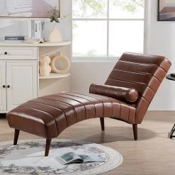 Luxury Bronze PU Armless Chaise Lounge For Bedroom Office Living Room With Wooden Feet by sumyeg 18 Luxury Bronze PU Armless Chaise Lounge For Bedroom Office Living Room With Wooden Feet by sumyeg -Cheap sumyeg Store bronze sumyeg chaise lounges sy 6w46 77 1000