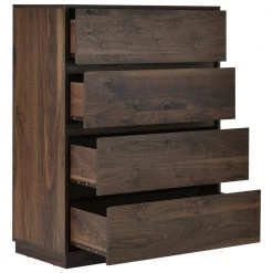 Dark Brown Mid-Century Style 4 Drawers Chest (31.4"L x 15.3"W x 41.3"H) by Polibi 17 Dark Brown Mid-Century Style 4 Drawers Chest (31.4"L x 15.3"W x 41.3"H) by Polibi -Cheap sumyeg Store brown polibi chest of drawers rs dbmfdc 77 1000