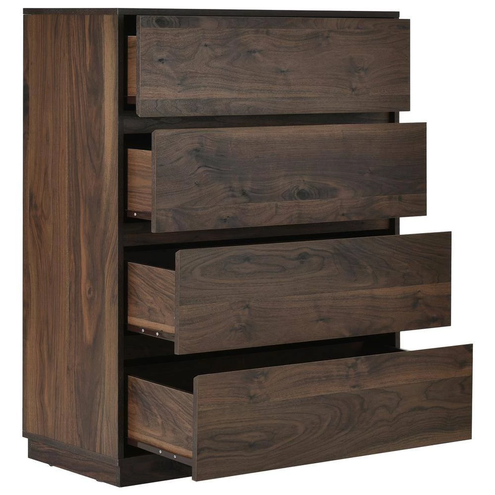 Dark Brown Mid-Century Style 4 Drawers Chest (31.4"L x 15.3"W x 41.3"H) by Polibi 7 Dark Brown Mid-Century Style 4 Drawers Chest (31.4"L x 15.3"W x 41.3"H) by Polibi - Image 5