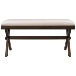 Farmhouse Style Wood Kitchen Rectangle Dining Bench with Cushion in Brown (37.8 L in. x 15 W in. x 19.5 in. H) by Polibi 14 Farmhouse Style Wood Kitchen Rectangle Dining Bench with Cushion in Brown (37.8 L in. x 15 W in. x 19.5 in. H) by Polibi -Cheap sumyeg Store brown polibi dining benches rs fswkdb bn c3 1000