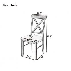 Farmhouse Rustic Wood Kitchen Upholstered Cross Back Dining Chairs in Brown(Set of 2) by Polibi 14 Farmhouse Rustic Wood Kitchen Upholstered Cross Back Dining Chairs in Brown(Set of 2) by Polibi -Cheap sumyeg Store brown polibi dining chairs rs frwcc bn 40 1000