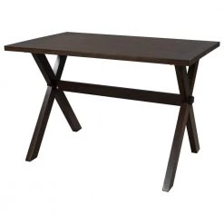 45.50 in. L Rectangle Brown Wood Top Farmhouse Rustic Style Dining Table with X-shape Legs by Polibi