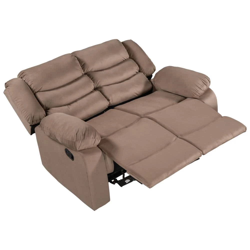 57.00 in. W Brown Velvet Upholstered 2-Seat Loveseat, Home Theater Seating Manual Recliner by Polibi 8 57.00 in. W Brown Velvet Upholstered 2-Seat Loveseat, Home Theater Seating Manual Recliner by Polibi - Image 6