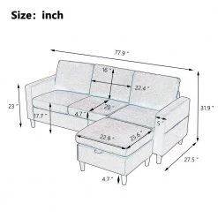 77.90 in. W Square Arm Polyester 3-Seater L-Shape Sectional Sofa in Brown by Polibi 15 77.90 in. W Square Arm Polyester 3-Seater L-Shape Sectional Sofa in Brown by Polibi -Cheap sumyeg Store brown polibi sectional sofas rs 779saps bn 40 1000
