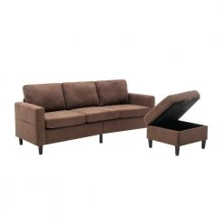 77.90 in. W Square Arm Polyester 3-Seater L-Shape Sectional Sofa in Brown by Polibi 17 77.90 in. W Square Arm Polyester 3-Seater L-Shape Sectional Sofa in Brown by Polibi -Cheap sumyeg Store brown polibi sectional sofas rs 779saps bn c3 1000