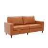 75.20 in. W Square Arm PU Leather Upholstered Modern Style Straight 3-Seat Sofa in Brown by Polibi 2 75.20 in. W Square Arm PU Leather Upholstered Modern Style Straight 3-Seat Sofa in Brown by Polibi -Cheap sumyeg Store brown polibi sofas couches cb ralpus bwt 64 1000