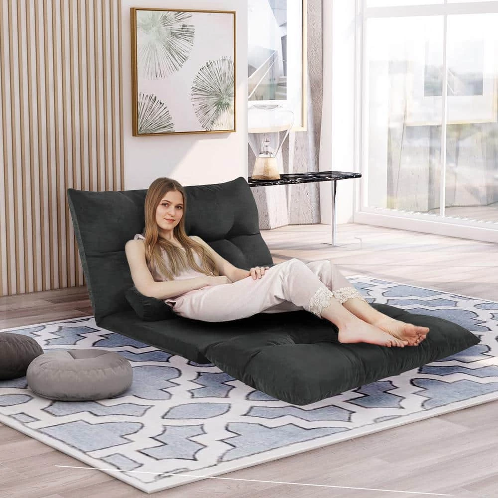 25.00 in. Wide Armless Polyester Modern Rectangle Reclining Foldable Straight Shaped Sofa with 2 Pillow in Brown by Polibi 12 25.00 in. Wide Armless Polyester Modern Rectangle Reclining Foldable Straight Shaped Sofa with 2 Pillow in Brown by Polibi - Image 10