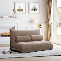 25.00 in. Wide Armless Polyester Modern Rectangle Reclining Foldable Straight Shaped Sofa with 2 Pillow in Brown by Polibi 14 25.00 in. Wide Armless Polyester Modern Rectangle Reclining Foldable Straight Shaped Sofa with 2 Pillow in Brown by Polibi -Cheap sumyeg Store brown polibi sofas couches rs lsaff b 40 1000