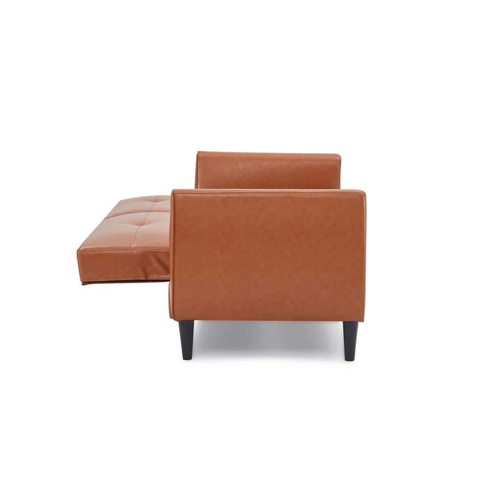 81.50 in. W Square Arm PU Leather Modern Straight Convertible Folding Sofa with Storage Box in Brown by Polibi 12 81.50 in. W Square Arm PU Leather Modern Straight Convertible Folding Sofa with Storage Box in Brown by Polibi - Image 10