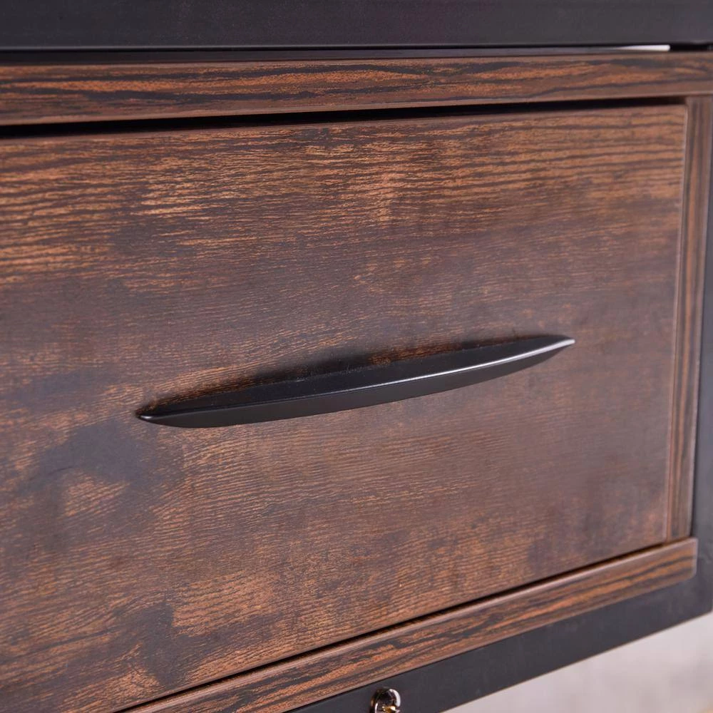 Modern 47 in. W Designed Brown Wood Computer Desk Rectangle Executive Desk with 1-Drawer by sumyeg 6 Modern 47 in. W Designed Brown Wood Computer Desk Rectangle Executive Desk with 1-Drawer by sumyeg - Image 4