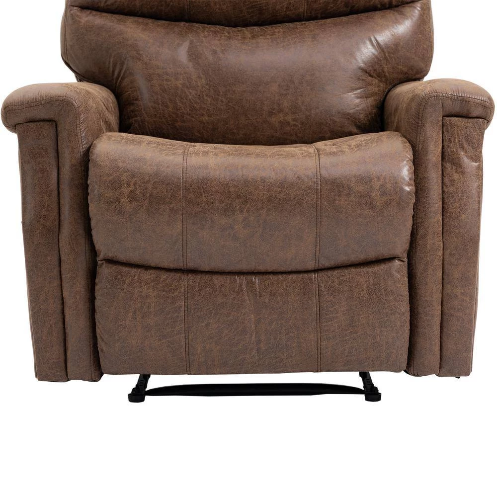 35.5 in. W Modern Brown Microfiber Manual Glider Standard Recliner Lounge Sofa Chair by sumyeg 6 35.5 in. W Modern Brown Microfiber Manual Glider Standard Recliner Lounge Sofa Chair by sumyeg - Image 4