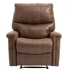 35.5 in. W Modern Brown Microfiber Manual Glider Standard Recliner Lounge Sofa Chair by sumyeg