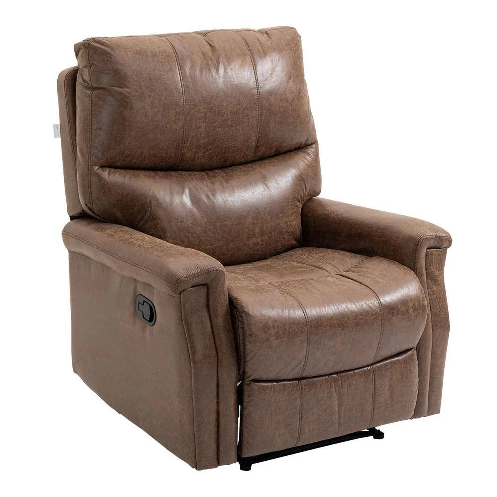 35.5 in. W Modern Brown Microfiber Manual Glider Standard Recliner Lounge Sofa Chair by sumyeg 5 35.5 in. W Modern Brown Microfiber Manual Glider Standard Recliner Lounge Sofa Chair by sumyeg - Image 3